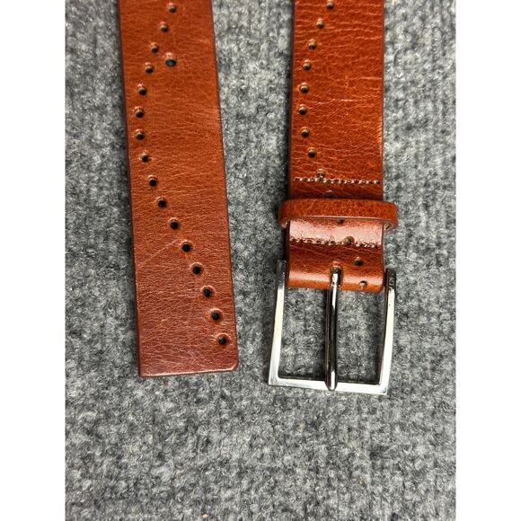 Vintage Donna Karan DKNY buffalo leather belt XS perforated boho 24”-28” waist main image 10